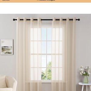 4 pcs Elegant Cream Sheer Curtains 54”x45”